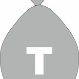 Balónek písmeno T stříbrné 